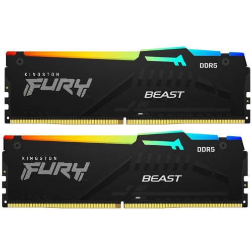 Пам'ять ПК Kingston DDR5 16GB KIT (8GBx2) 4800 FURY Beast RGB