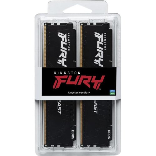 Пам'ять ПК Kingston DDR5 16GB KIT (8GBx2) 5600 FURY Beast Black