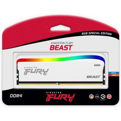 Пам'ять ПК Kingston DDR4 16GB 3600 FURY Beast White RGB SE