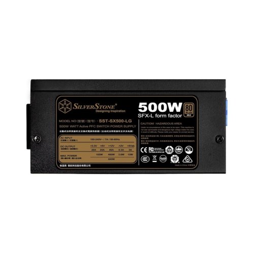 Блок живлення SilverStone Strider SFX  (500W), >90%, 80+ Gold, 120mm, 1xMB 24pin(20+4), 1xCPU 8pin(4+4), 2xMolex, 3xSATA, 2xPCIe 8pin(6+2), Fully Modu