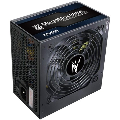 Блок живлення  Zalman Megamax  (800W), 83%, 80+ White, 120mm, 1xMB 24pin(20+4), 2xCPU (8pin+(4+4)pin), 4xMolex, 8xSATA, 4xPCIe 8pin(6+2)