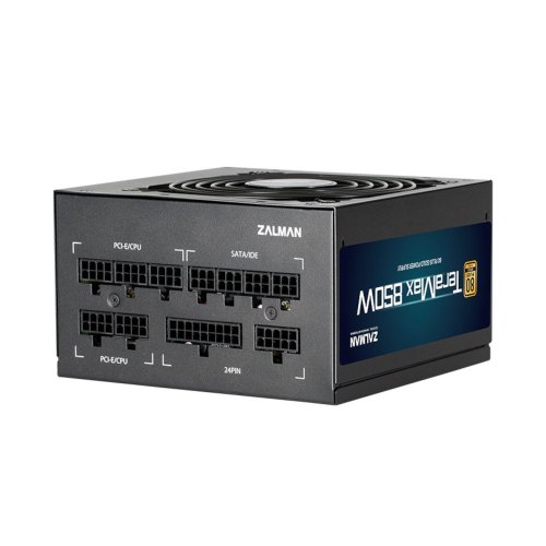 Блок живлення Zalman Teramax  (850W) >90%, 80+ Gold, 120mm, 1xMB 24pin(20+4)+10pin, 2xCPU 8pin(4+4), 3xMolex, 12xSATA, 6xPCIe 8pin(6+2), Fully Modular