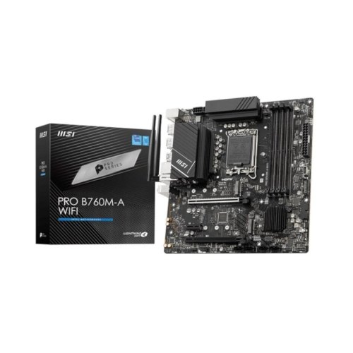 Материнcька плата MSI PRO B760M-A WIFI s1700 B760 4xDDR5 M.2 HDMI DP WiFi BT mATX
