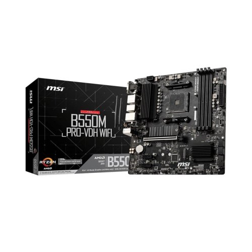 Материнcька плата MSI B550M PRO-VDH WIFI sAM4 B550 4xDDR4 HDMI DP D-Sub WiFi BT mATX