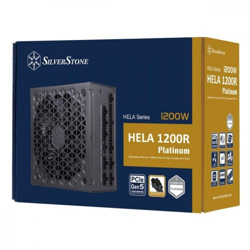 Блок живлення SilverStone Hela Cybenetics HA1200R-PM  (1200W), >90%, 80+ Platinum, 135mm, 1xMB 24pin(20+4), 2xCPU 8pin(4+4), 3xMolex, 12xSATA, 6xPCIe