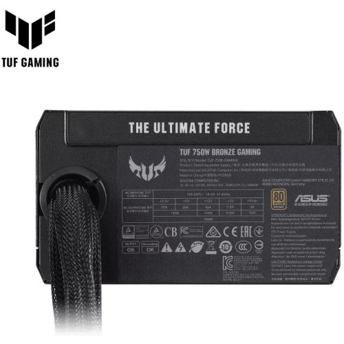 Блок живлення ASUS TUF GAMING (750W), >90%, 80+ Bronze, 135мм, 1xMB 24pin(20+4), 2xCPU 8pin(4+4), 4xMolex, 8xSATA, 4xPCIe 8pin(6+2), TUF-GAMING-750B