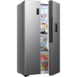 Холодильник SBS Gorenje, 179х65х91см, 2 двері, 334(174)л, А+, NF+, Зона св-ті, диспенсер, LED Диспл, Сірий