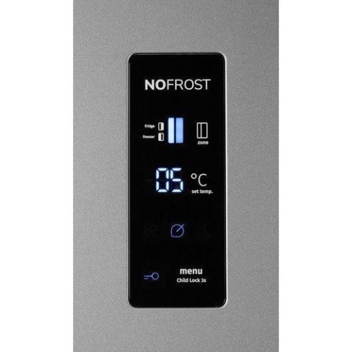 Холодильник SBS Gorenje, 179х65х91см, 2 двері, 334(174)л, А+, NF+, Зона св-ті, диспенсер, LED Диспл, Сірий