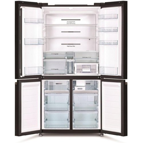 Холодильник Hitachi, 372л, нижня морозильна камера 196л, 4 дверей, А+, NF, інвертор, нульова зона, льодогенератор, сірий (R-WB720VUC0GMG)