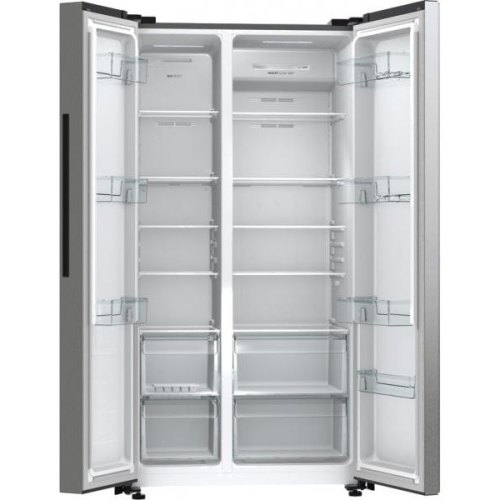 Холодильник SBS Gorenje, 179х67х92см, 2 двері, 356( 191)л, А++, NF+, Інв. , Зона св-ті, Зовн. Диспл, матовий сірий