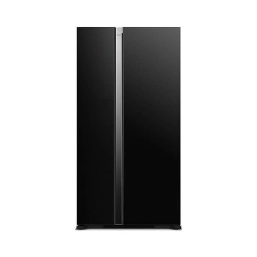 Холодильник Hitachi SBS, 180x92х72, холод.відд.-369л, мороз.відд.-226л, 2дв., А++, NF, чорний (скло)