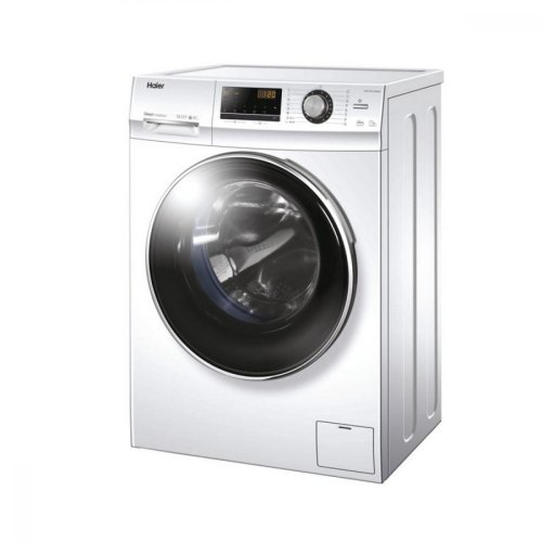 Пральна машина Haier фронтальна, 7кг, 1200, A+++, 46см, дисплей, пара, інвертор, люк чорний, прямий привід, білий