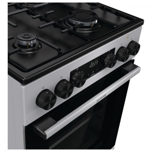 Плита Gorenje комбінована, 70л, 50x60см, дисплей, IconLed, емальовані, сірий