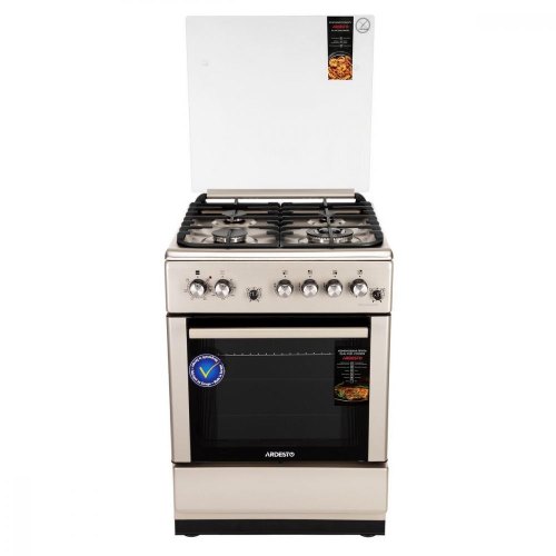 Плита ARDESTO комбі, 64л, 60x60см, конвекція, чавун, підсвічування, форсунки LPG (підключення газового балона), знімні направляючі, сріблястий