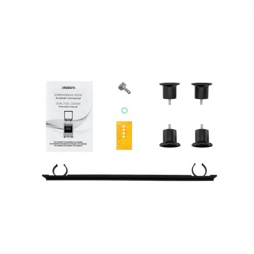 Плита ARDESTO комбі, 64л, 60x60см, конвекція, чавун, підсвічування, форсунки LPG (підключення газового балона), знімні направляючі, сріблястий