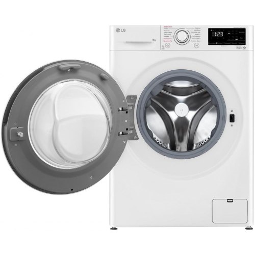 Пральна машина LG фронтальна, 9кг, 1400, A+++, 57см, дисплей, пара, інвертор, білий