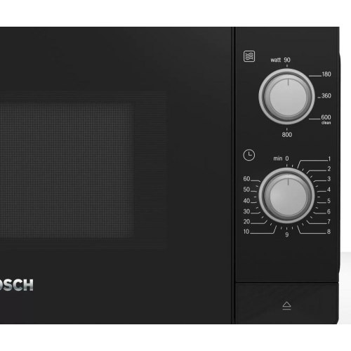 Мікрохвильова піч Bosch, 20л, мех. керув., 800Вт, чорний