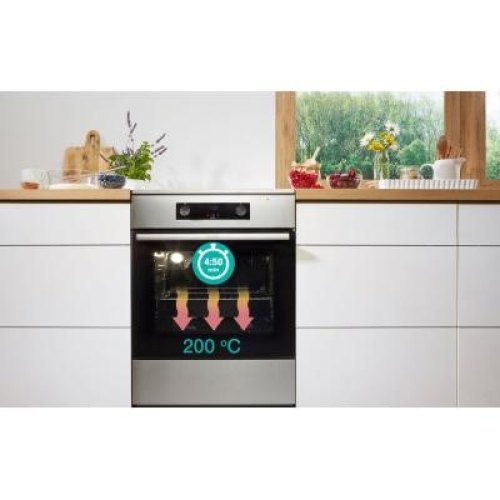 Плита Gorenje електрична склокерамічна, 70л, 50x60см, дисплей, програматор, сірий