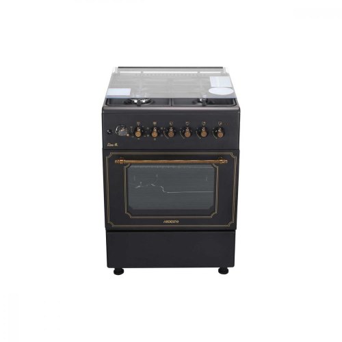 Плита ARDESTO комбі Line-R, 53л, 60x60см, конвекція, чавун, підсвічування, форсунки LPG (підключення газового балона), чорний