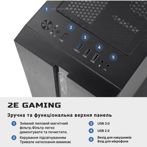 Комп’ютер персональний 2E Complex Gaming Intel i5-12400F, 8Gb, F500GB, NVD1030-2, H610, G2107, 500W, Win11
