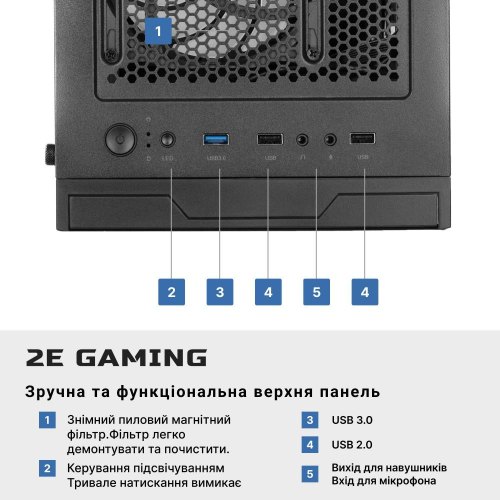Комп’ютер персональний 2E Complex Gaming AMD R5-5600X, 16Gb, F500GB+1TB, NVD3060-12, B450, G2055, 650W, FreeDos