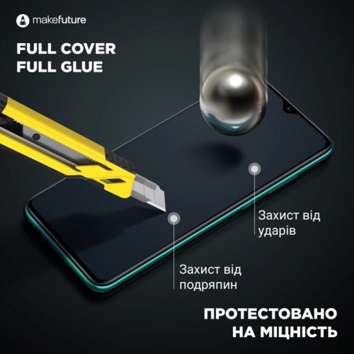 Захисне скло MakeFuture Full Cover Full Glue для Apple iPhone 13 Pro Max Black