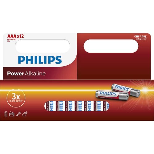 Батарейка Philips Power Alkaline AAA лужна блістер, 12 шт