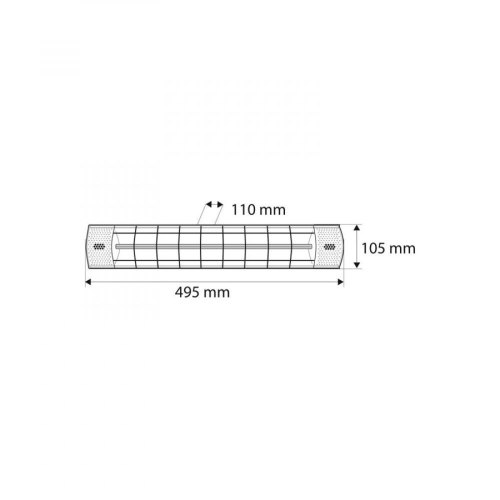 Інфрачервоний обігрівач Neo Tools, 2000Вт, 18м кв., 49.5х10.5х11см, IP65