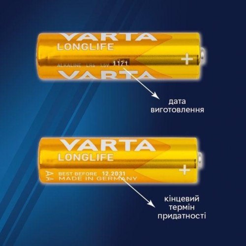 Батарейка VARTA LONGLIFE лужна AA блістер, 10 шт.