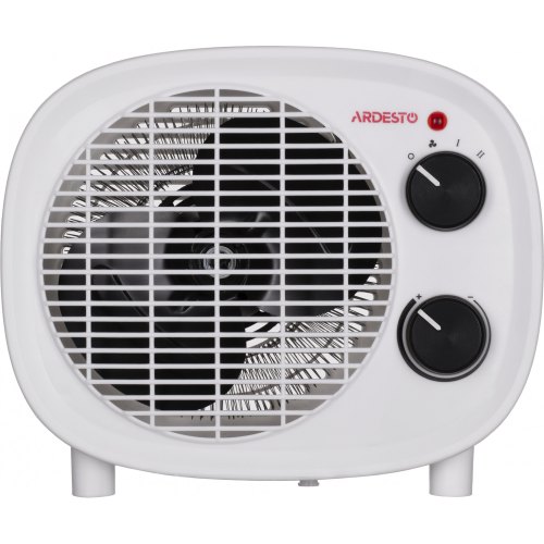 Тепловентилятор Ardesto FHY-2000WB 2000 Вт, спіральний нагрів. елемент, IP20, білий з чорними регуляторами