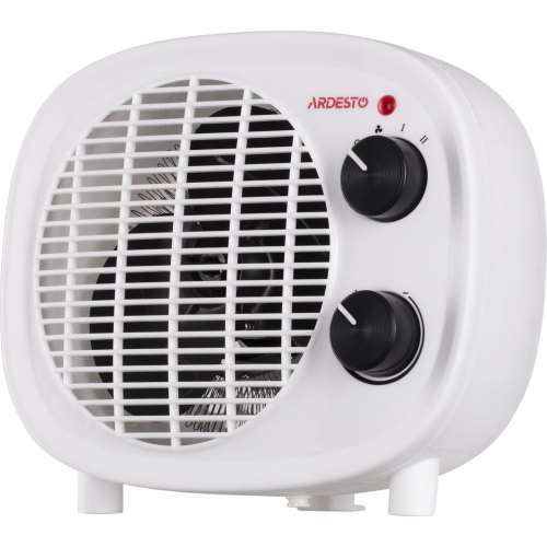 Тепловентилятор Ardesto FHY-2000WB 2000 Вт, спіральний нагрів. елемент, IP20, білий з чорними регуляторами