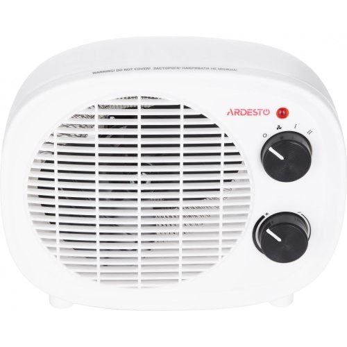 Тепловентилятор Ardesto FHY-2000WB 2000 Вт, спіральний нагрів. елемент, IP20, білий з чорними регуляторами