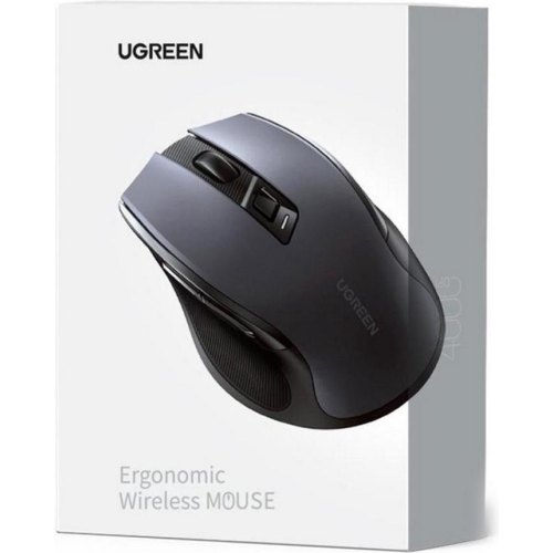 Мишка UGREEN 2.4GHz MU006, бездротова, 4000dpi., 4кн.,Silence Design, Чорна
