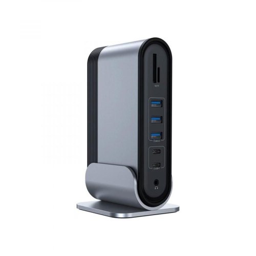 Док-станція USB3.2 Type-C-->2xHDMI/2xDP/2xUSB-C/3xUSB/RJ45/SD/TRRS 3.5mm/PD 100W + БЖ 16 in 1 Baseus