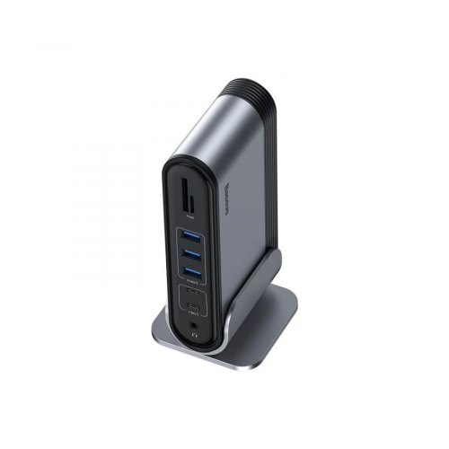 Док-станція USB3.2 Type-C-->2xHDMI/2xDP/2xUSB-C/3xUSB/RJ45/SD/TRRS 3.5mm/PD 100W + БЖ 16 in 1 Baseus