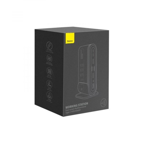 Док-станція USB3.2 Type-C-->2xHDMI/2xDP/2xUSB-C/3xUSB/RJ45/SD/TRRS 3.5mm/PD 100W + БЖ 16 in 1 Baseus