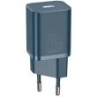 МЗП Baseus Super Si Quick Charger 1C for APPLE 20W (+ Simple Wisdom Data Cable Type-C to Lightning 1m), Blue