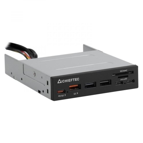 Card Reader 2x USB3.2, 2x Type-C,1x PD3.0, 1x QC3.0 USB, внутрішній, 3.5 чорний CRD-908H Chieftec