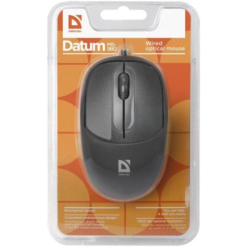 Мишка Defender  Datum MS-980, 3кн., 1000dpi, чорна