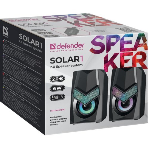 Акустична система 2.0 Defender Solar 1 6Вт RGB USB
