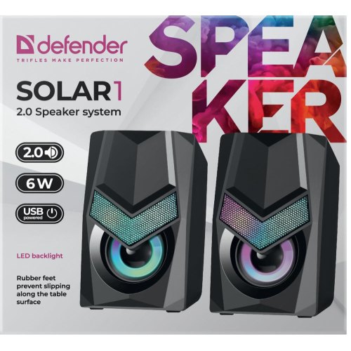 Акустична система 2.0 Defender Solar 1 6Вт RGB USB