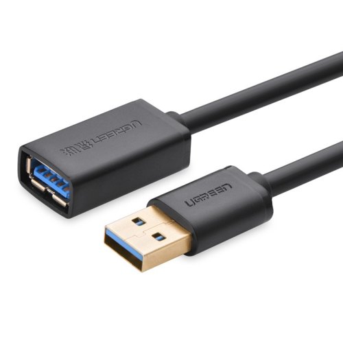 Кабель USB AM-AF (продовжувач) USB3.0, 3 м, Connector gold-plated Чорний, US129 Ugreen