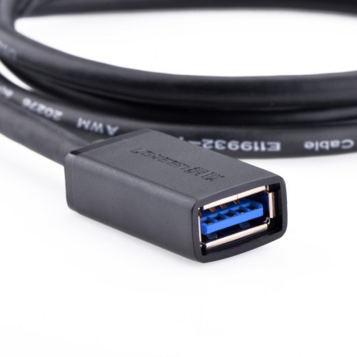 Кабель USB AM-AF (продовжувач) USB3.0, 3 м, Connector gold-plated Чорний, US129 Ugreen