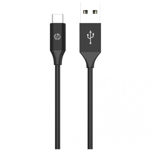 Кабель USB AM-Type-C M, 1.0м, чорний, оплетення, DHC-TC102 HP