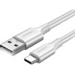 Кабель USB 2.0 AM-Type-C M, 1 м, 3.0A, (18W) Nickel Plating Білий, US287 UGREEN