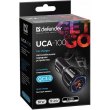 Автозарядка 2xUSB 30W (2xUSB-A) QC3.0 3А UCA-100 чорна Defender