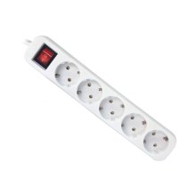 Power filtr 1.8м Defender S518, 5 розеток, з вимикачем, заземленням