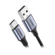 Кабель USB 2.0 AM-Type-C M, 3 м, 3.0A, (18W) Nickel Plating Aluminum Braid Косм сірий, US288 UGREEN