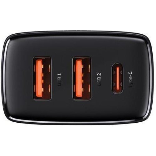 МЗП Baseus Compact Quick Charger 2U+C 30W EU Black