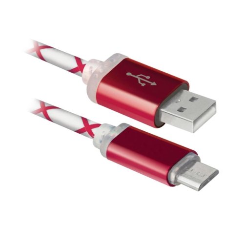 Кабель USB AM-micro BM, 1.0 м, червоний, 08-03LT Defender